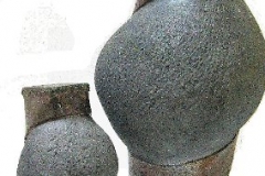 Raku plastieken met bronsglazuur