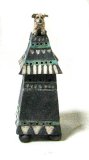 Raku doosje met hond 25x8 cm