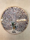Steengoed met majolica en goudluster 12 cm diameter