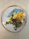 Steengoed met majolica en goudluster 12 cm diameter