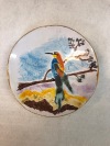 Steengoed met majolica en goudluster 12 cm diameter